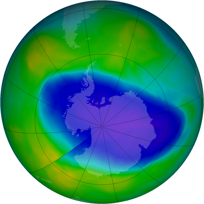 Antarctic ozone map for 11 November 2006